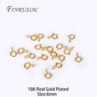 Connecteur d'anneau ouvert de fermoir d'anneau de ressort en laiton plaqué or 18K pour la fabrication de collier de bracelet