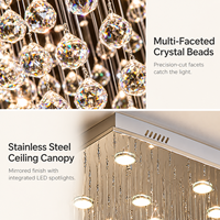 Lustre en cristal doré personnalisé pour hôtels, restaurants, maisons - Lampe suspendue moderne en cuivre et verre pour décorations de mariage