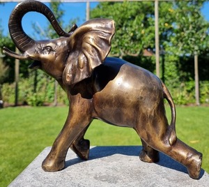 Escultura de Elefante Dorado de bronce de diseñador antiguo para decoración de jardín fabricante indio - Product Image 4