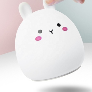 Colorful Rabbit Small <strong>Cat</strong> Soft Silicon LED <strong>Night</strong> <strong>Light</strong> for Kids Children Table Lamp Bedroom <strong>Light</strong> Changing Tap Control Remote - Product Image 3
