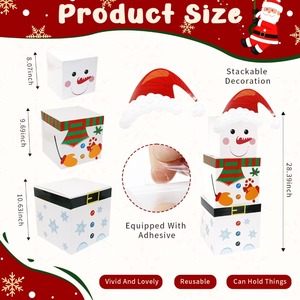 Christmas gift <b>box</b> with lid, reusable, stackable, nested <b>box</b>, unique for Christmas <b>parties</b>, customizable according to needs - Product Image 6