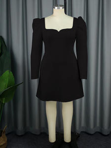 Robes de Soirée Coupe Trapèze Manches Longues pour Femmes Rondes, Dos Nu avec Grand Nœud - Product Image 5