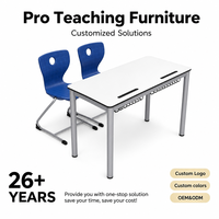 Tables et chaises de formation scolaire pour deux personnes, design moderne, plateau multicouche pour collèges