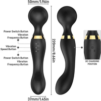 Masseur vibrant silencieux rechargeable à 20 vitesses, double tête en silicone, grand masseur corporel complet pour adultes, jouets pour femmes, CE RoHS