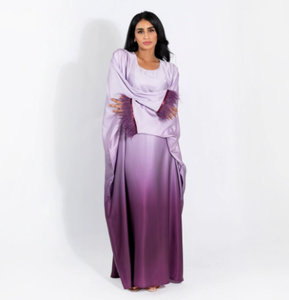 Ombre <b>Long</b> Sleeve Abaya Kaftan <b>Dress</b> <b>for</b> Women Breathable Loose Fit Muslim Robe <b>for</b> Ramadan <b>Eid</b> Daily Wear - Product Image 1