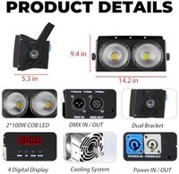 2x100W Projecteurs LED COB RGBWAuv 6-en-1 pour scène, avec fonctions Fresnel, Flash, Stroboscope et Wash, pour DJ, Église, Fête, Disco, DMX et activés par le son