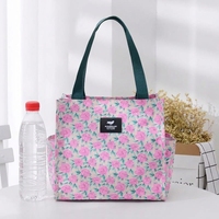 Sac fourre-tout imperméable à motif floral écossais, taille moyenne, doublure en tissu TC, taille personnalisable pour les trajets quotidiens et les repas.
