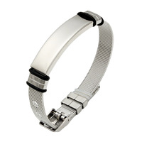 Bijoux de mode, bracelet en acier inoxydable pour homme, bracelet en maille avec photo de portrait, accessoires, cadeau.