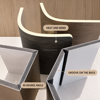 Panneau mural géométrique moderne imperméable en fibre de bambou, panneau mural en placage de bois, panneau mural à grain de bois pour usage professionnel