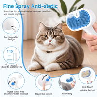 Brosse vapeur multifonctionnelle écologique pour animaux de compagnie, auto-nettoyante en un clic, spray démêlant pour chiens et chats, réduit les nœuds, usage quotidien