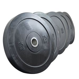2021 Offre Spéciale prix de gros ensembles d'haltères vides plaques de pare-chocs d'haltérophilie commande minimale d'haltères en caoutchouc noir 100 kg - Product Image 5