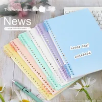 Bloc-notes de bricolage couleur macaron A4 B5 A5 26 trous givré PP couverture