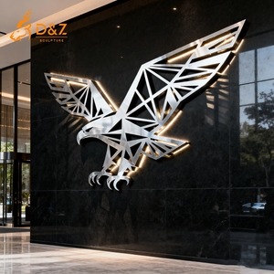Gruppo <span class=keywords><strong>d</strong></span>'Arte <span class=keywords><strong>D</strong></span>&Z Scultura Murale Moderna Personalizzata in <span class=keywords><strong>Acciaio</strong></span> Inox a Forma di <span class=keywords><strong>Aquila</strong></span> per Hotel e Decorazioni Interne - Product Image 2