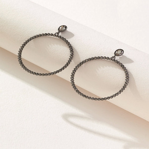 Pendientes de Aro Grandes Geométricos de Aleación con Microincrustaciones de Aleación de Zinc, Joyería de Moda con Forma Circular - Product Image 1