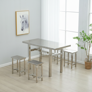 Table de salle à manger contemporaine en acier inoxydable avec assurance qualité certifiée CE pour l'extérieur - Product Image 1