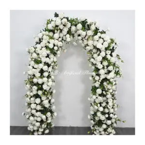 Customized Wedding Stage Floral Wall Backdrop Decor High Quality White Silk Arch Flowers For Wedding Decoration