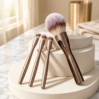 Ensemble de pinceaux de maquillage magnétiques 4 en 1, pinceaux cosmétiques, pinceau pour estomper la poudre, pinceau pour les yeux, kit avec support réutilisable