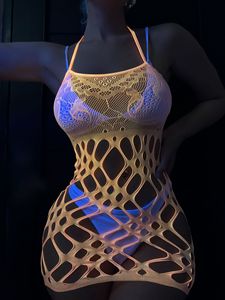 <b>Womens</b> Lingerie Fishnet Dress Mesh Bodydall Fishnet Bodysuit See Through Chemise - Product Image 4