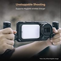   Kit de cage de téléphone portable double pour iPhone 15 Pro Max, kit de cage de rig vidéo mobile avec poignées à dégagement rapide sans fil - 4392