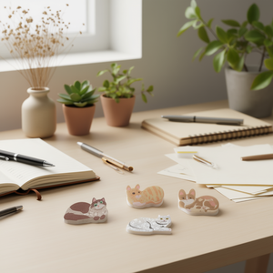 Clip portamemo con design gattino carino, 9 cm, in plastica, per documenti e appunti - Product Image 3