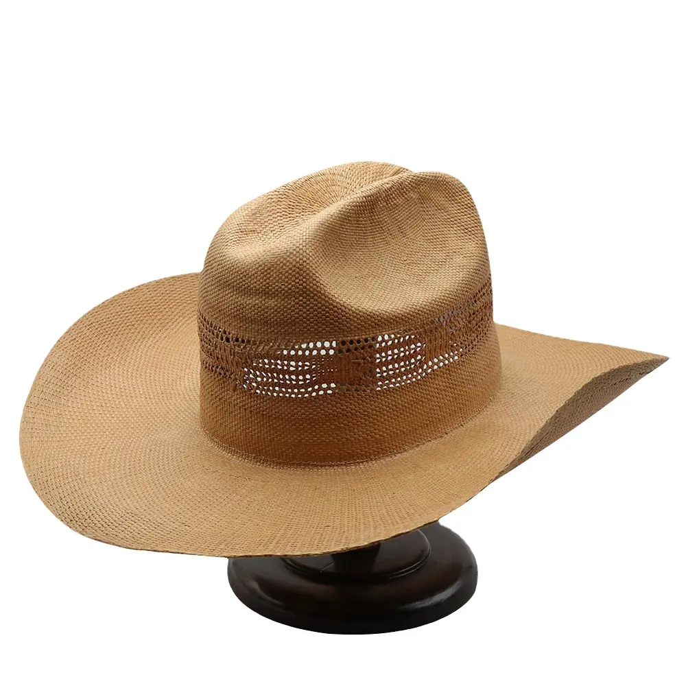 Sommer Strand Stroh Cowboy-Hüte Damen faltbar Dame Erwachsene Sonnenschutz Stroh Cowboy-Hut