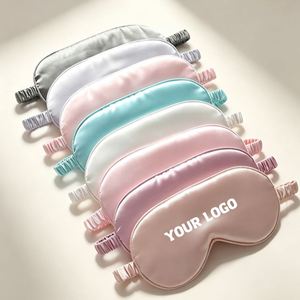Hot Selling Wholesale Silk Mask for Hotel Business Promo <b>Gift</b> Travel Sleeping Eye Masks With Logo Printed Custom Eyemask - Product Image 1