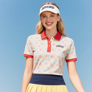 T-Shirt de Golf <span class=keywords><strong>Femme</strong></span> Manches Courtes Ajusté avec Logo OEM, <span class=keywords><strong>Polo</strong></span> de Sport Col V Personnalisé pour Femmes - Product Image 3