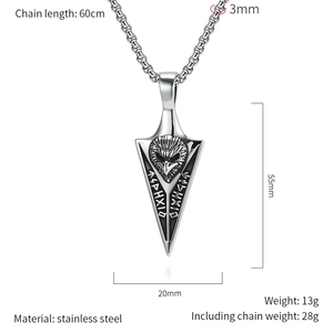 Collar con Colgante <span class=keywords><strong>de</strong></span> Acero Inoxidable 316L Antideslustre, Diseño <span class=keywords><strong>de</strong></span> la Lanza Gungnir <span class=keywords><strong>de</strong></span> Odín con Cuervo y Runas Nórdicas, para Hombre - Product Image 6