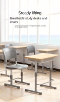 Chaises et bureaux métalliques épaissis à hauteur réglable pour les écoles primaires et secondaires ; Style minimaliste moderne pour projets scolaires en gros