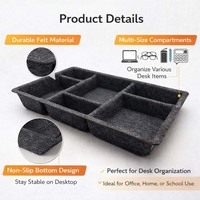 Pembagi Laci Multifungsi Kustom, Keranjang Penyimpanan Felt, Organizer Laci Tekan, Baki Persegi Panjang 40x30x6cm 100% Poliester