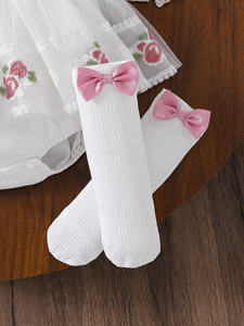 Ensemble d'été pour bébé fille : haut triangle à col Khail volanté + bas + accessoires pour <span class=keywords><strong>cheveux</strong></span> avec nœud, en Spandex/Polyester doux - Product Image 4