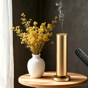 Diffuseur d'arômes ultrasonique rechargeable à piles, diffuseur de parfum à commande tactile, sur pied, en métal, pour usage domestique - Product Image 2