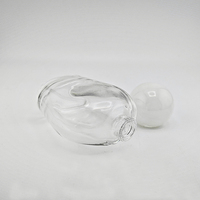 Flacon de parfum en verre transparent 30ml & 50ml & 100ml avec bouchon blanc sphérique Récipient de parfum rechargeable de forme unique