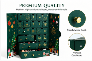 Custom Dark Green 24 Days Advent Calendar <b>Box</b> with Drawers Rigid Cardboard <b>Christmas</b> Blind <b>Box</b> Mystery Packaging Wholesale - Product Image 4