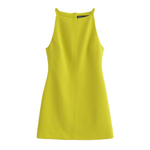 Vestidos Cortos Elegantes de Estilo Europeo y Americano para Mujer, Lisos, con Cierre, Ajustados - Product Image 1