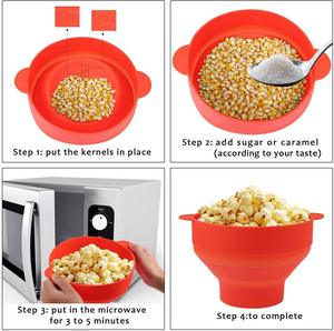 โลโก้ที่กำหนดเองไมโครเวฟPopcorn Maker,พับHot AirซิลิโคนPopcorn PopperชามสำหรับHome <span class=keywords><strong>DlY</strong></span> - Product Image 5