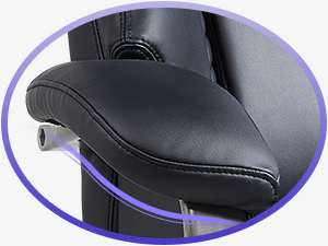 Silla de Oficina Ergonómica Ajustable de Diseño Moderno <span class=keywords><strong>y</strong></span> Lujoso, con Respaldo Alto, Tapizada en Cuero Sintético Negro <span class=keywords><strong>y</strong></span> Marrón, con Ruedas - Product Image 4