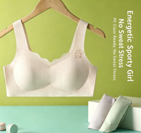 Soutien-gorge d'entraînement sans fil pour adolescentes, doux, côtelé, sans couture, anti-transpiration, à larges bretelles, avec broderie d'ours, confortable