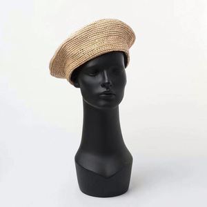 Nouveauté 2024, tendance estivale, chapeau béret en paille raphia crocheté pour femmes et filles - Product Image 1
