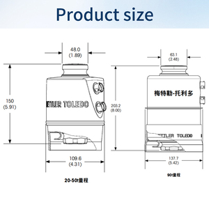 โหลดเซลล์ SLC820/PDX/SLC720 30T 50T 0760 เซ็นเซอร์ชั่งน้ำหนักดิจิตอล SLC820 METTLER TOLEDO โหลดเซลล์ SLC820 - Product Image 3