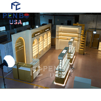 Vitrines à ongles personnalisées en MDF avec éclairage LED, écologiques, étanches et personnalisables pour la décoration intérieure de salon et l'affichage des vernis à ongles