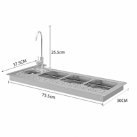 Lave-verre automatique encastrable en acier inoxydable 304 commercial, écologique, pour pichets à lait et à café, accessoires de bar et de café