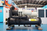 Enfriador de Tornillo de Segunda Mano de Alta Eficiencia 854KW R22, Unidad de Sistema de Refrigeración Industrial HVAC Comercial Enfriada por Agua