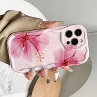 Coque de téléphone portable à motif crème de fleurs roses pour iPhone 16 Plus 15 17 18 Pro Max 14 Plus 13 – Étui arrière Funda