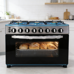 Cuisinière à gaz professionnelle à 6 brûleurs, autoportante, avec grand four et grill, pour <span class=keywords><strong>cuisson</strong></span> intensive - Product Image 2