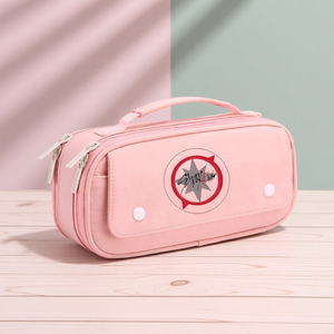 Estuche para Lápices de Gran Capacidad, Multicapa, Portátil, Color Rosa, Bolsa de Papelería para Estudiantes de Primaria - Product Image 3