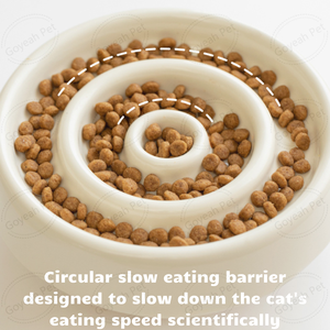 Ciotole per gatti in ceramica rialzata per alimentazione lenta con baffi poco profondi piatto per animali domestici senza Stress per gattini - Product Image 4