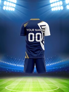 Conjunto de dos piezas de camiseta de manga corta y pantalones cortos personalizados, conjunto de camiseta de fútbol, fábrica de ropa, personalización disponible.F10 - Product Image 4