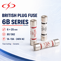 Fusible XC FUSE à prise britannique, cartouche en céramique, action rapide, à passage traversant, 6B BS1362, céramique, 1A-13A, AC 240V, ASTA UKCA PSB
