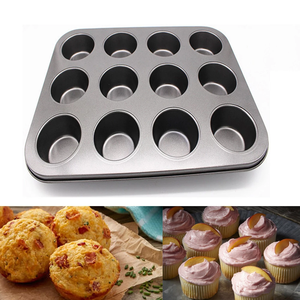 Molde para Muffins USSE de 12 Tazas, Bandeja para Hornear Antiadherente con Moldes de Silicona para Pastel - Product Image 2